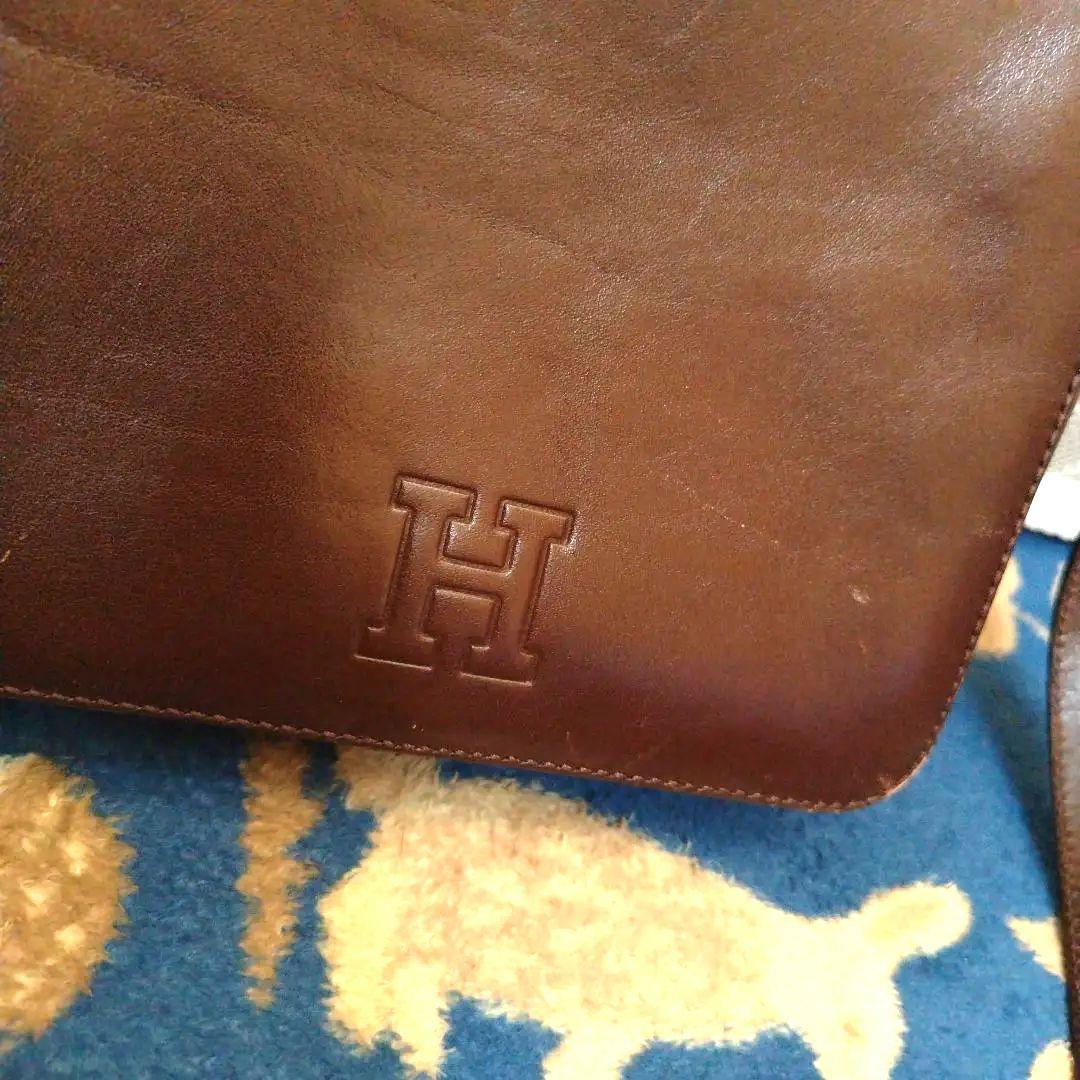 ヒロフ/高級レザー Hロゴ 斜め掛けショルダーバッグ - メルカリ