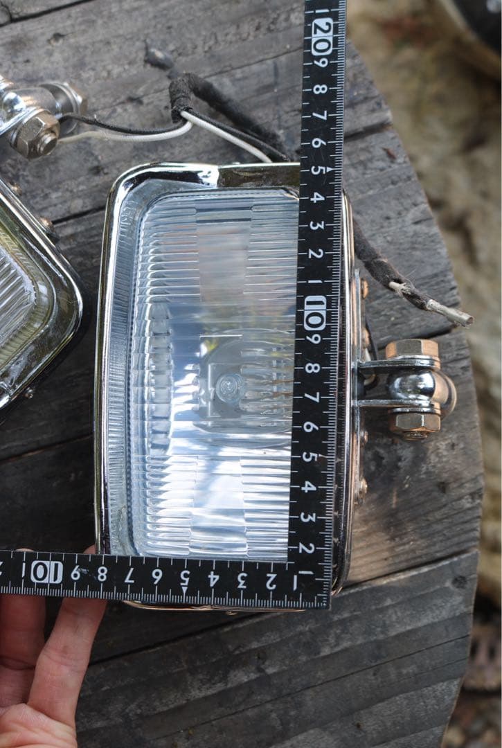 スクエア ヘッドライト 2連 チョッパースタイル カスタムバイク 単品