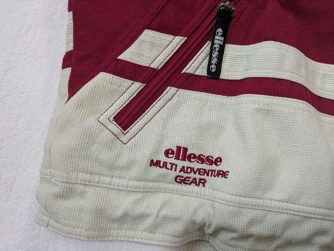 エレッセellesseスキーウェア＋手袋 オフホワイト×赤色 S～SSサイズ