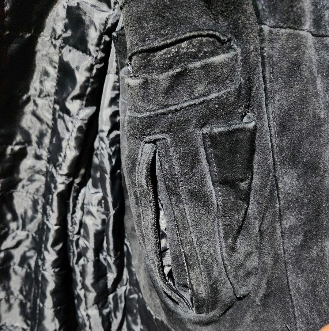 欧州輸入古着フーディレザージャケット 本革 vintage BIGsize(わ