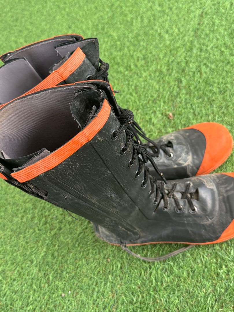 消防ゴム編上靴 TX777R オレンジ 26.5cm 安全 編上靴【消防、長靴】