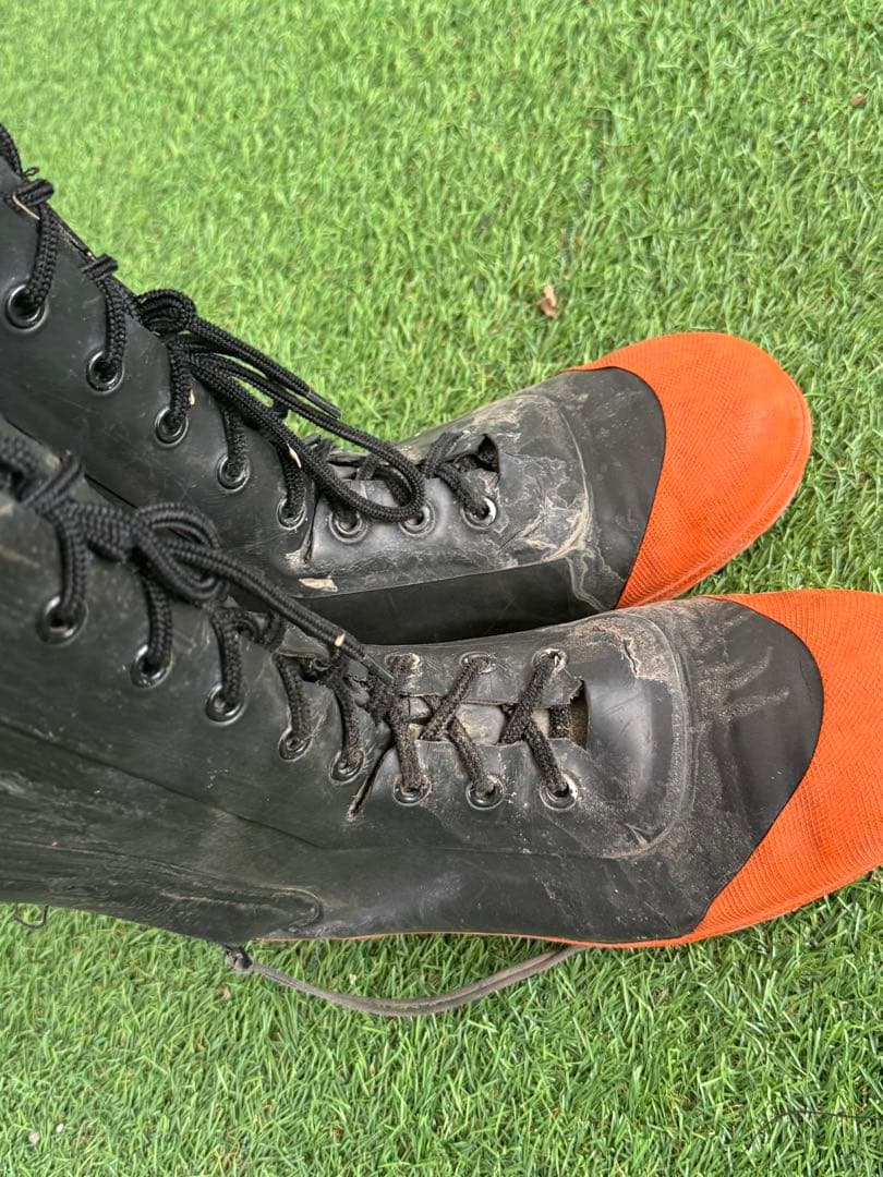 消防ゴム編上靴 TX777R オレンジ 26.5cm 安全 編上靴【消防、長靴】