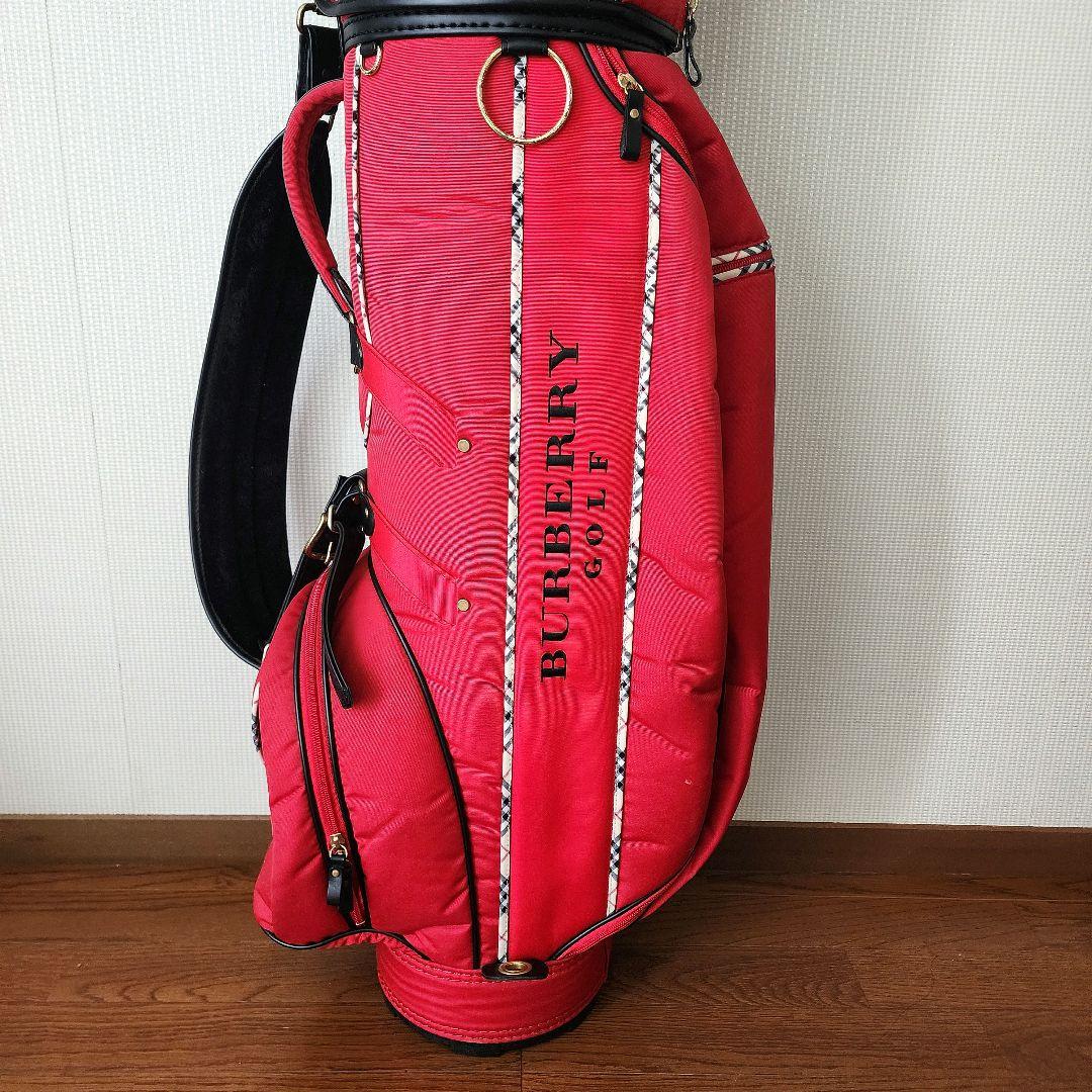 Burberry Golfバーバリーキャディバッグ赤ノバチェック美品ゴルフ