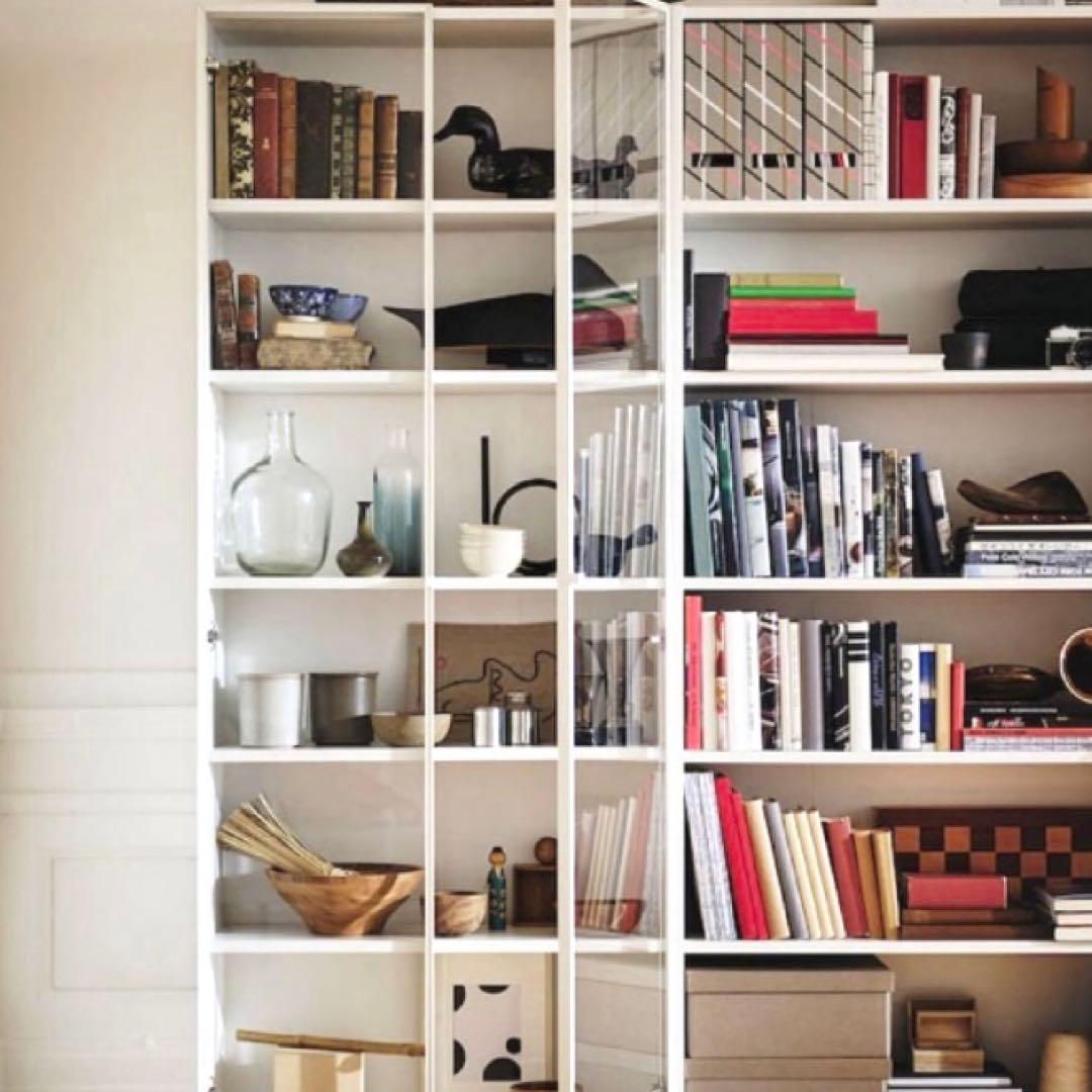 【匿名送料込】IKEAビリー / ホーグボー 本棚 ガラス扉ガラス棚板付き BILLY ビリー / HÖGBO ホーグボー 本棚コンビネーション ガラス扉付き