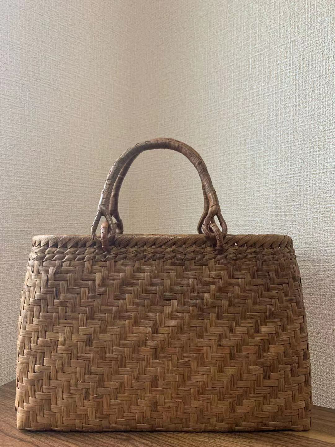 山葡萄かごバッグ 手作り 山葡萄籠バッグ 網代編み 定番 内布あり