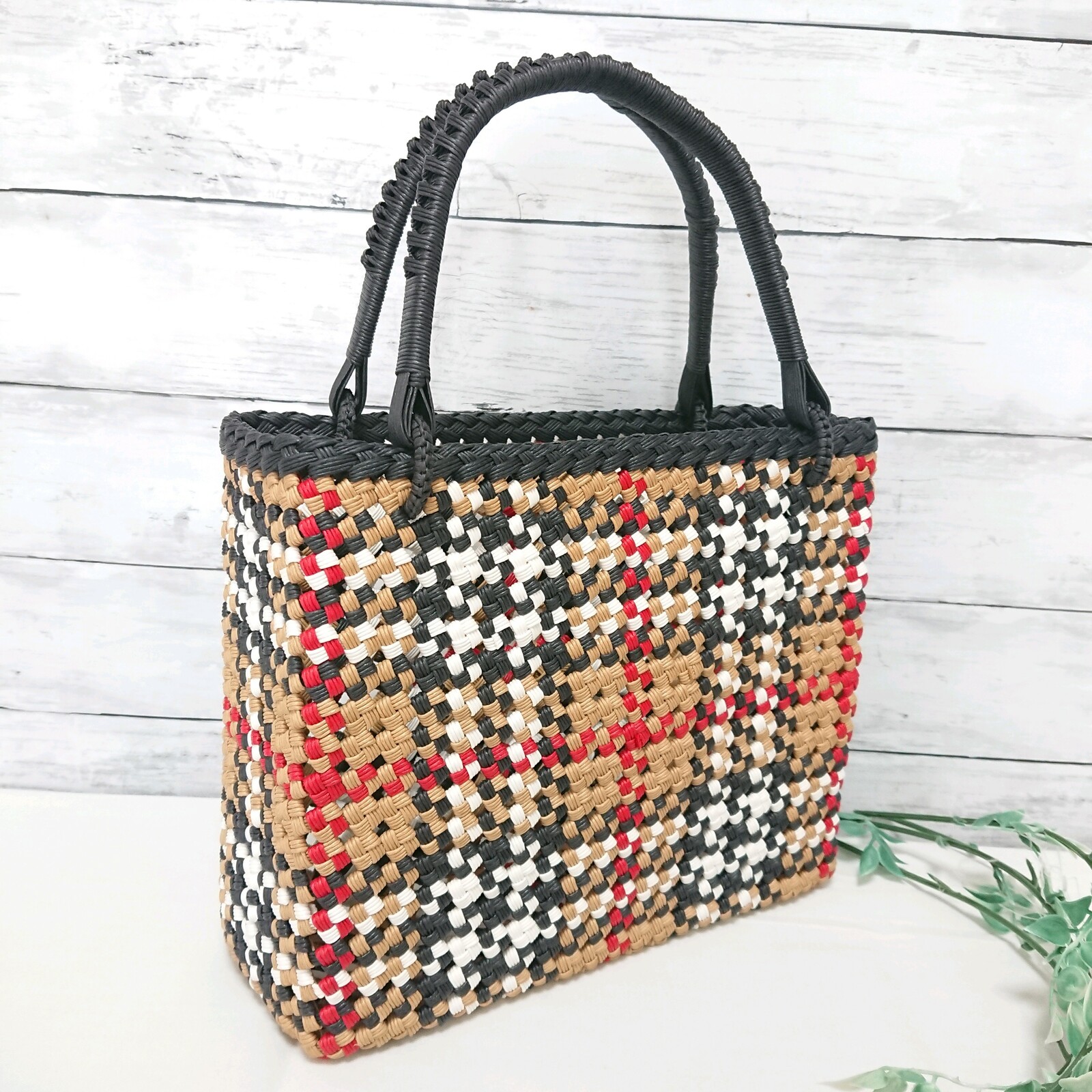 送料無料》チェック柄 かごバッグ - ＊Eimyクラフト | minne byGMO