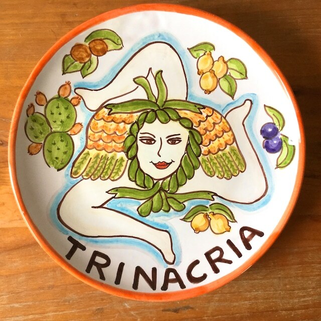 絵皿 20cm CRC001 マヨリカ焼き イタリア陶器 シチリア トリナクリア
