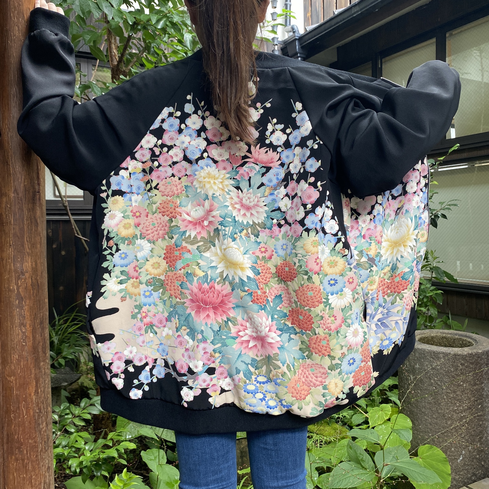 青と紫が鮮やかなスカジャン 着物リメイク - みしろ屋 | minne byGMO