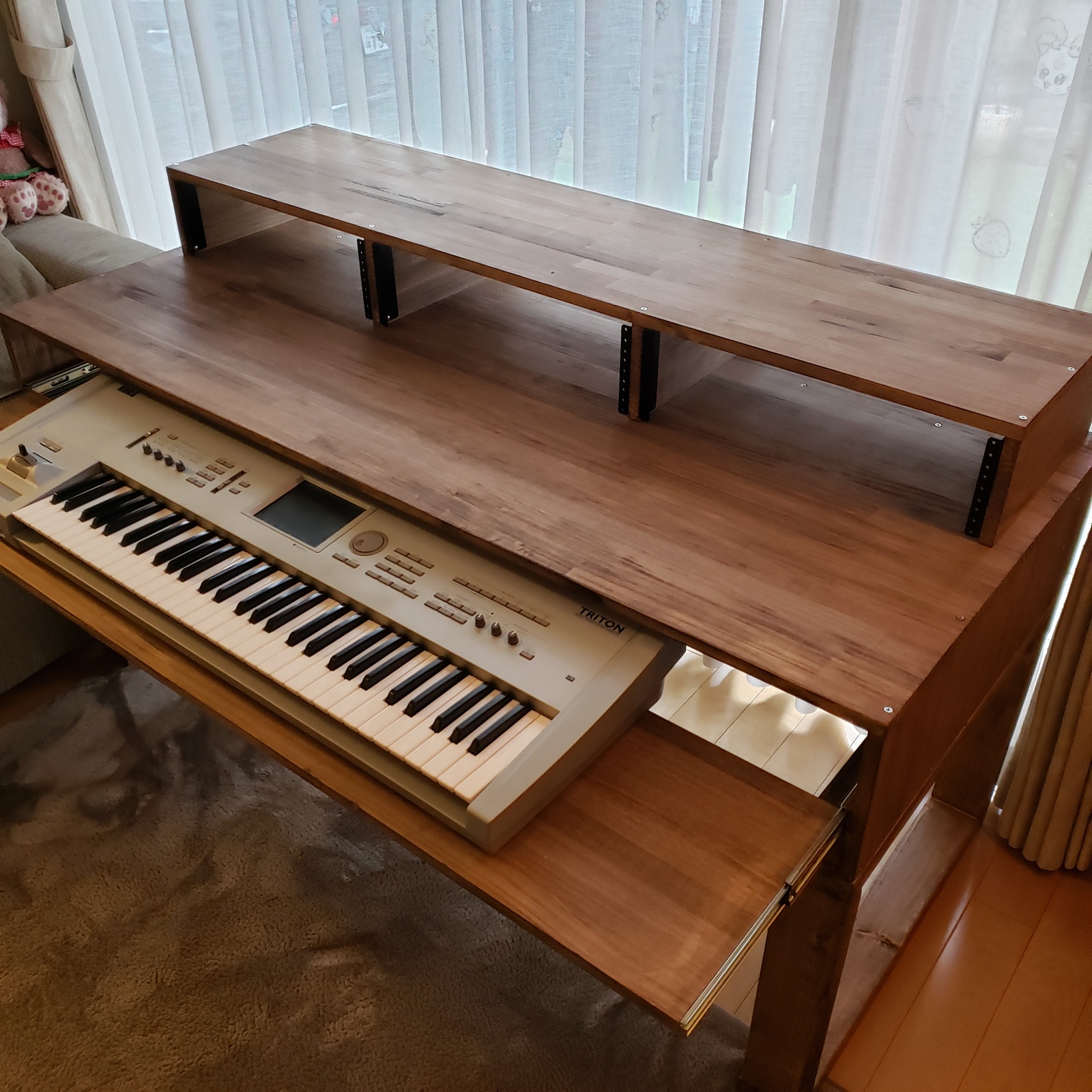 DTMデスク S-152-70 3U or 2Uラック付き キーボード シンセサイザー