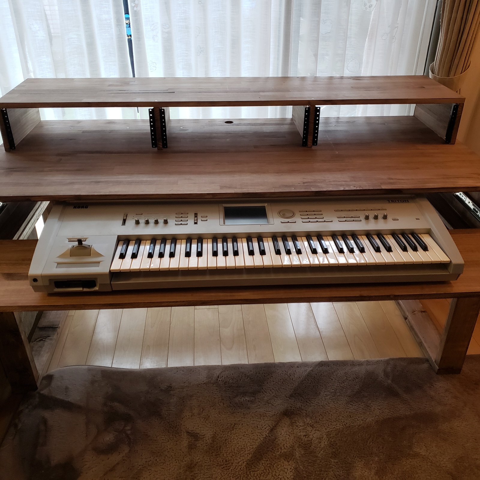 DTMデスク S-152-70 3U or 2Uラック付き キーボード シンセサイザー