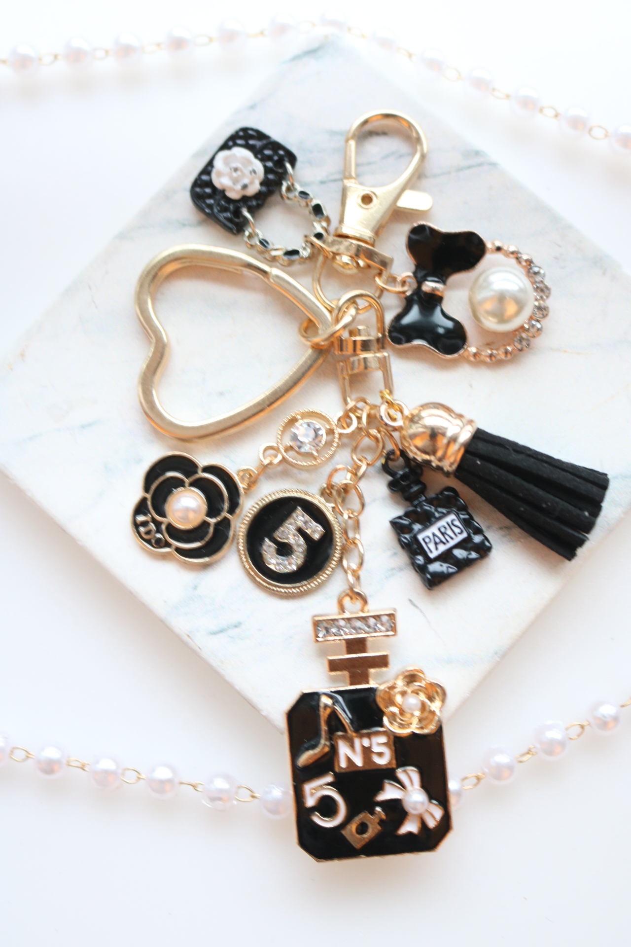 香水瓶 シャネルストーン パフューム 5番 No.5 バッグ カメリア リボン