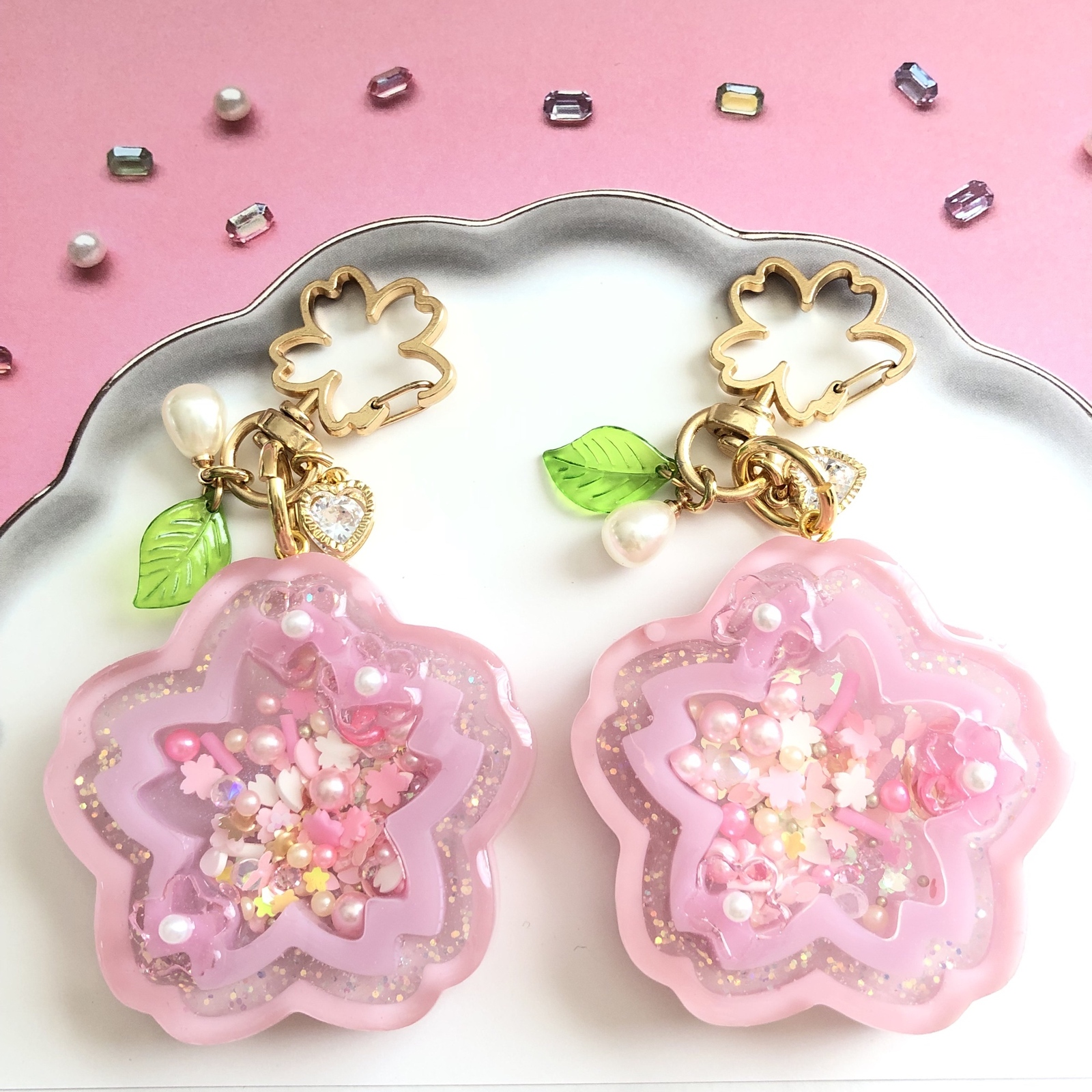 〇新作〇桜満開🌸シャカシャカレジンキーホルダー - fleuragemaity