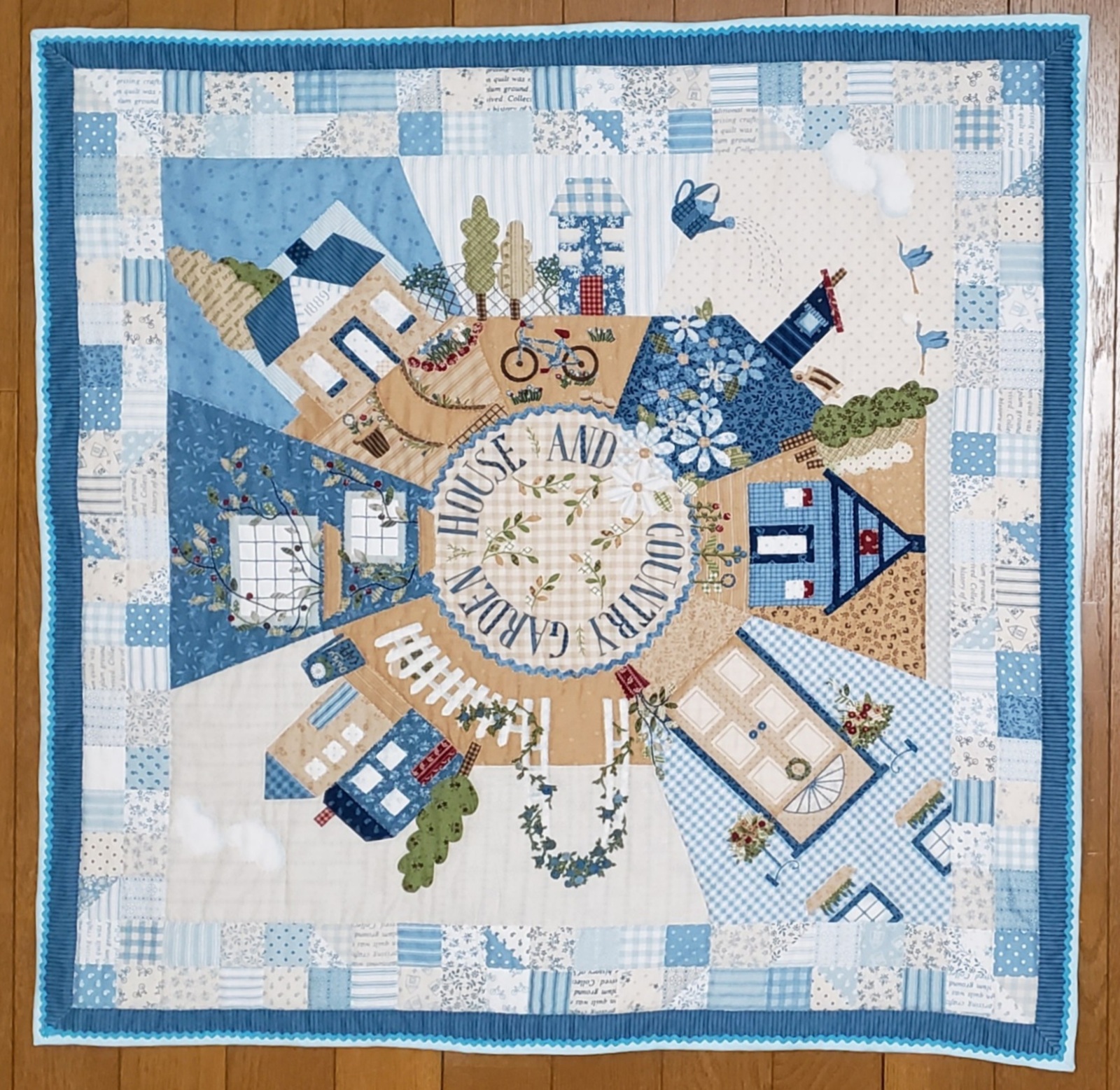 ハウスのパッチワークタペストリー 【70】❛色づく街❜ ハウスのパッチ