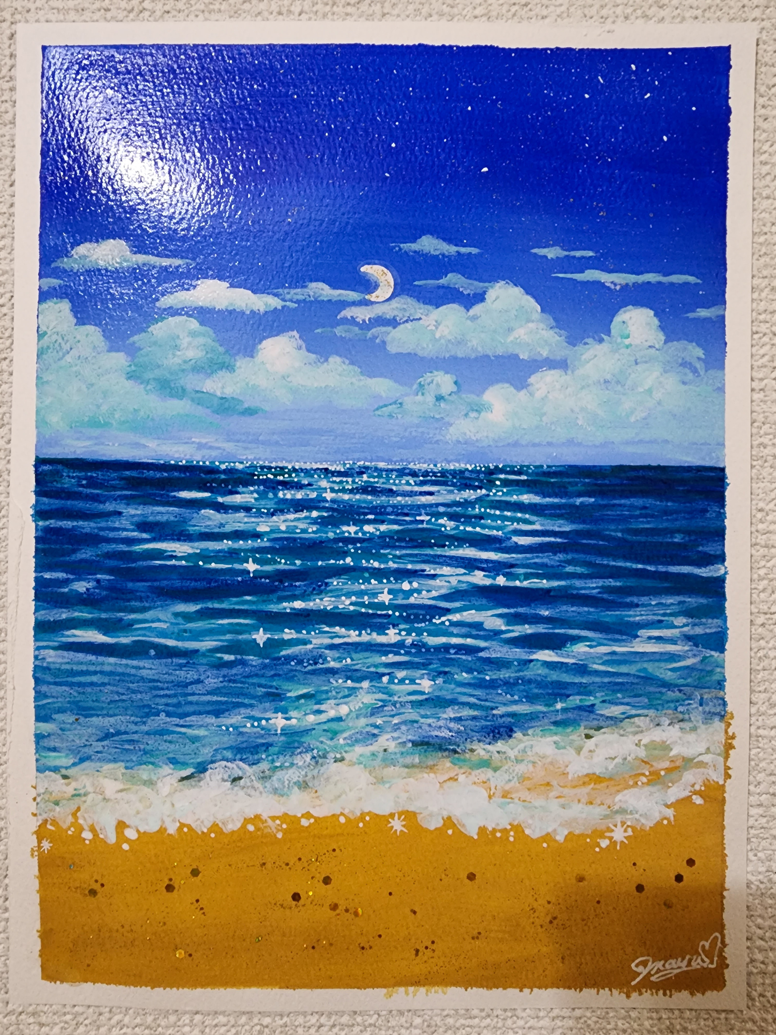 アクリル画 海の絵 風景画 - ☆ハッピーカラー☆ | minne byGMOペパボ