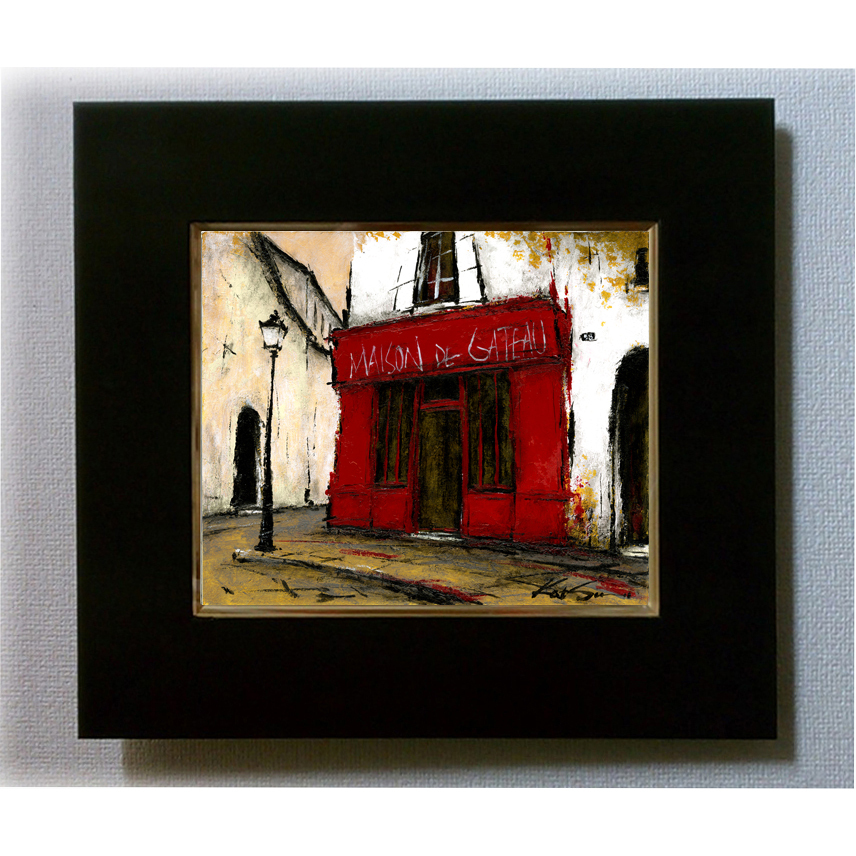 風景画 絵画 パリ 「街角の赤いカフェ」インテリアアート - KATSU ART