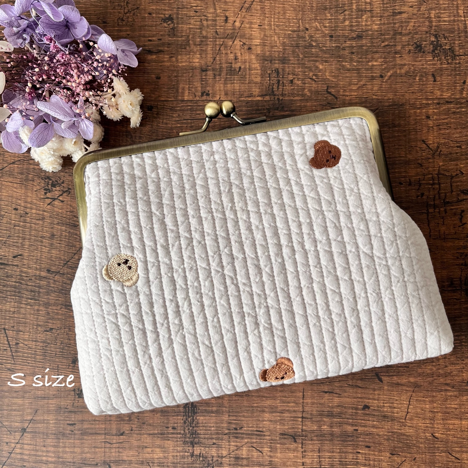 口金21cm がま口 お財布バッグ ショルダーバッグ 大きめSサイズ 母子