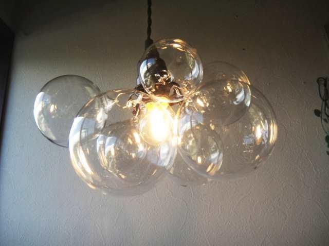 バブルガラスペンダントランプ クリア 灯具BK バブルランプ