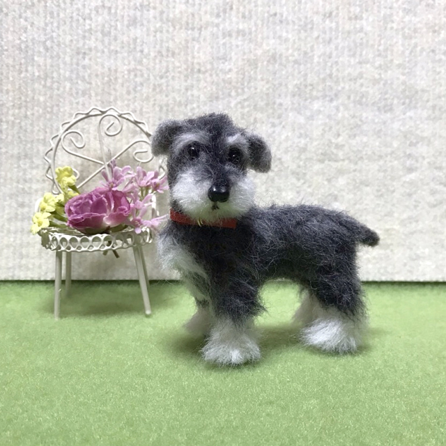 ミニチュア・シュナウザー☆羊毛フェルト☆【再販/受注製作】 - GINKO