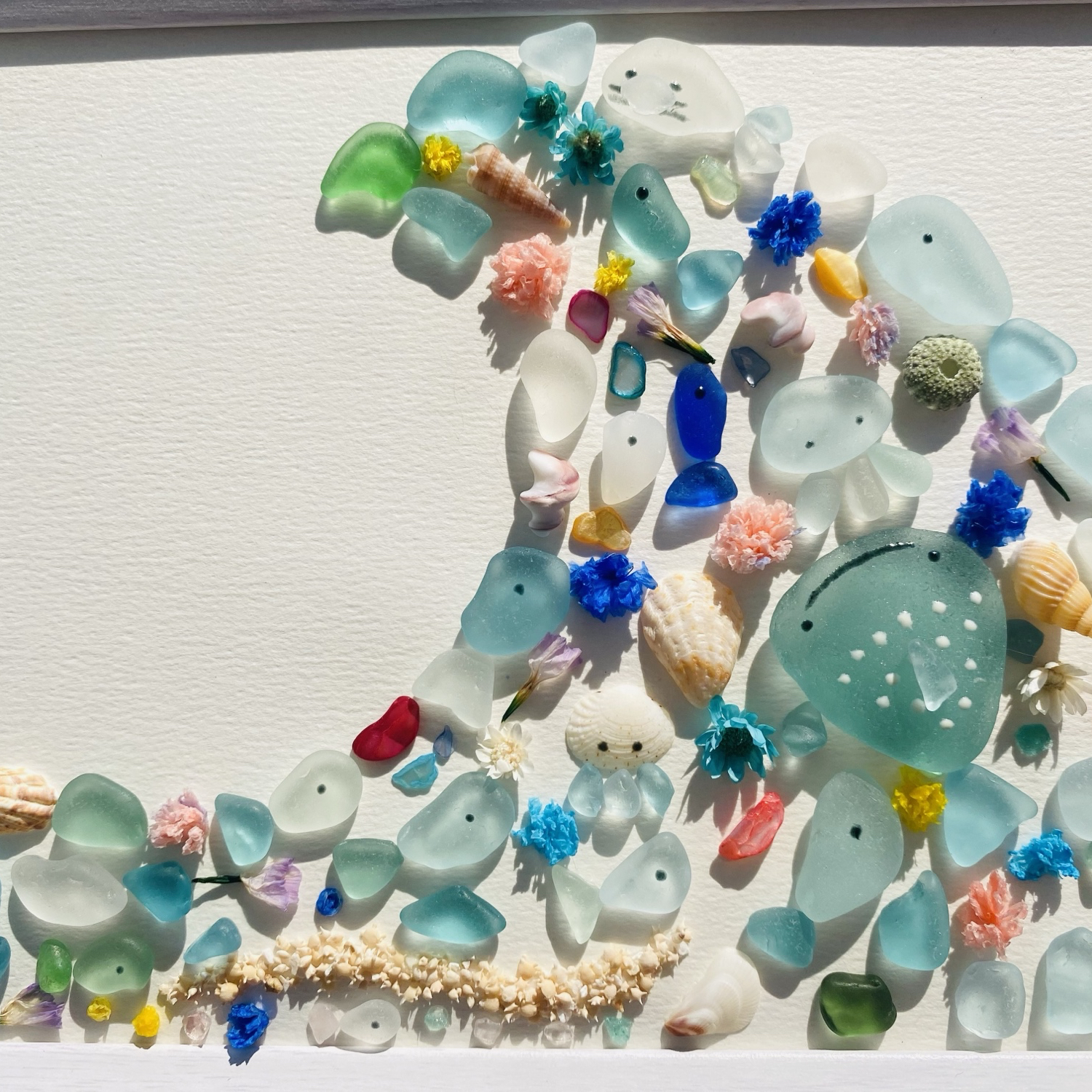 シーグラスアート＊WAVE＊星の砂＊くじら＊魚群 - HAK_m | minne byGMO