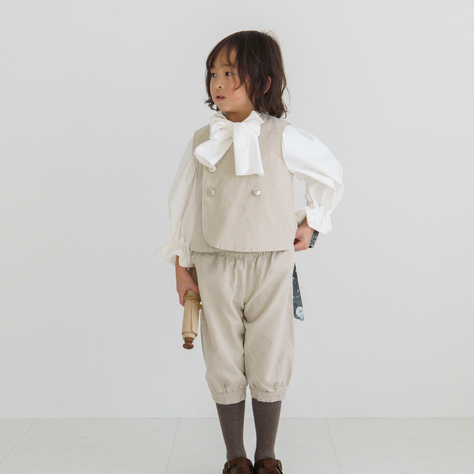 2 color クラシカルピアニストのセットアップ。コットンリネン仕立て