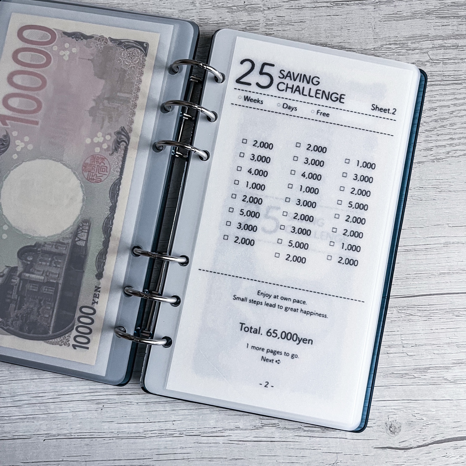 貯金リフィル A6 Saving challenge デザイン⑫ 6枚セット