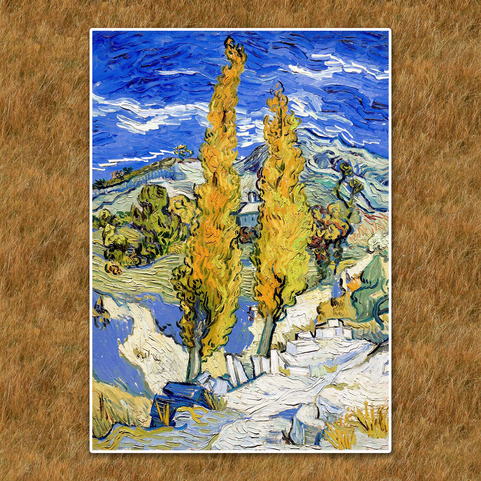 ゴッホ『丘を抜ける道の2本のポプラ』複製画【額入り】⁠ - 〜ART