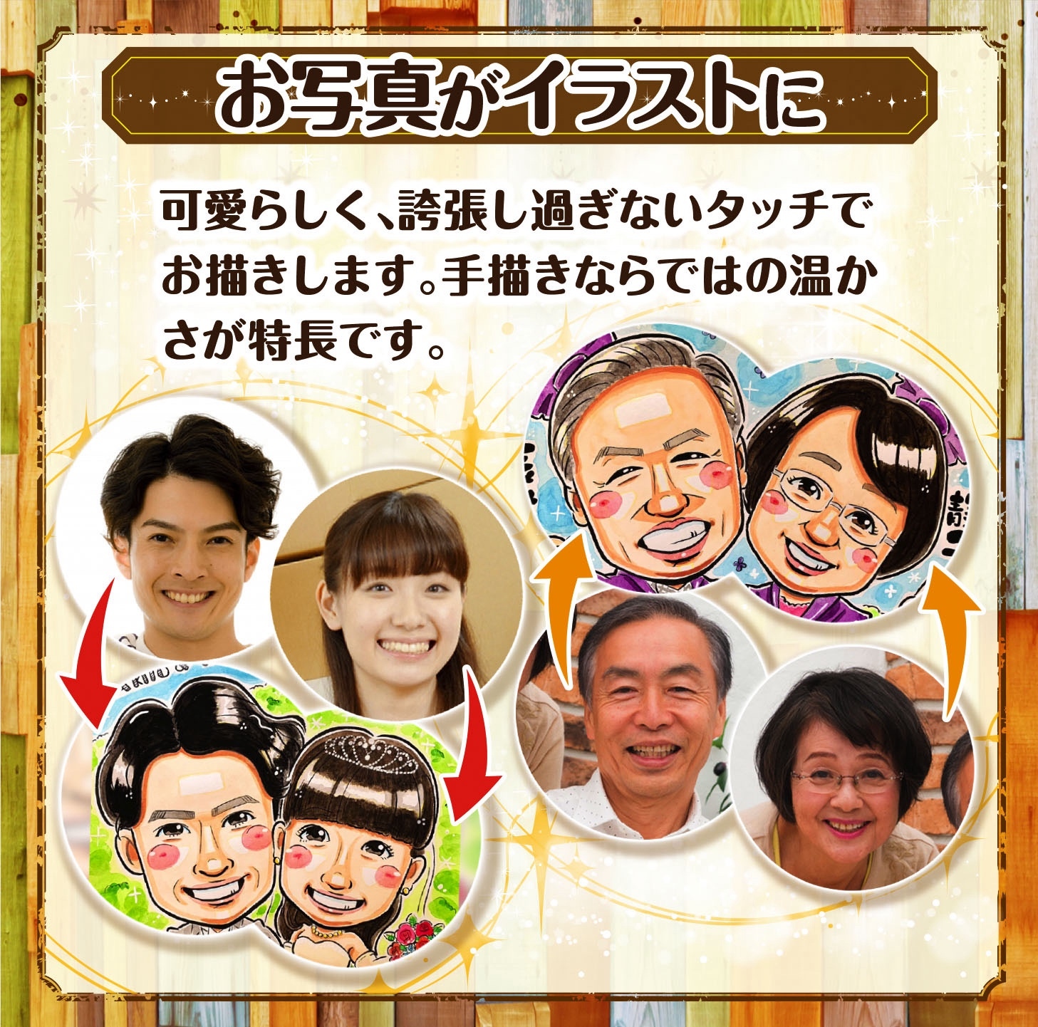 似顔絵 オーダー イラスト ☆ 2名様〜 ウェディング ウェルカムボード