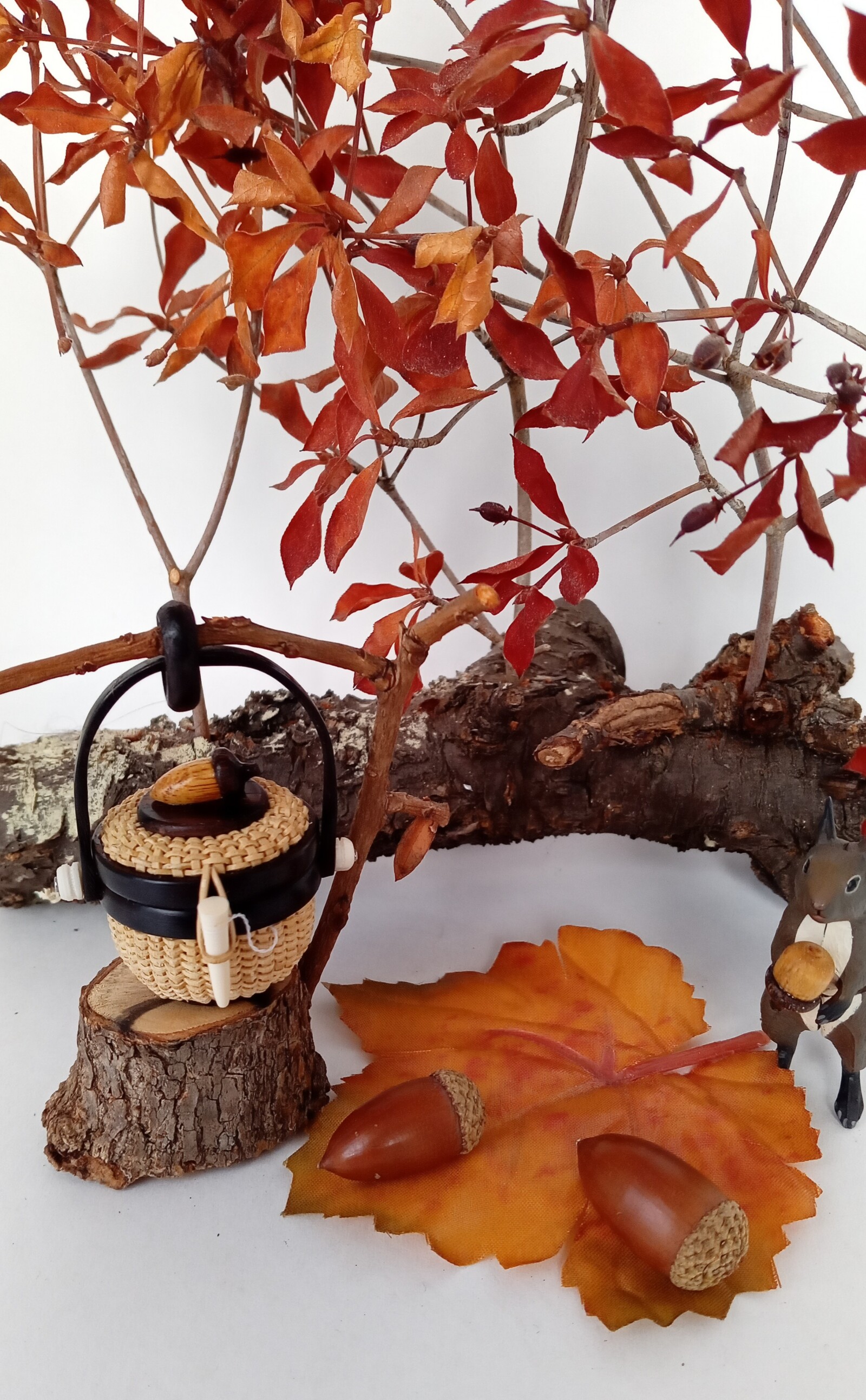 蓋付きミニナンタケットバスケット（人工象牙版）1インチ - Taka