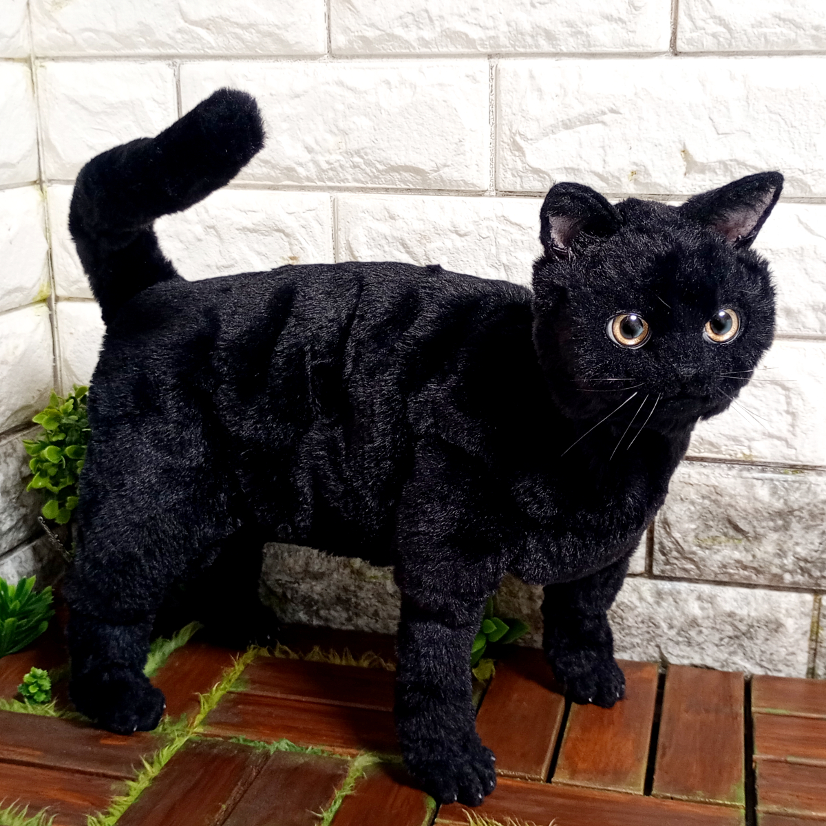 自在猫】 自在に可動できるリアルな黒猫の実物大アートドール 【FD