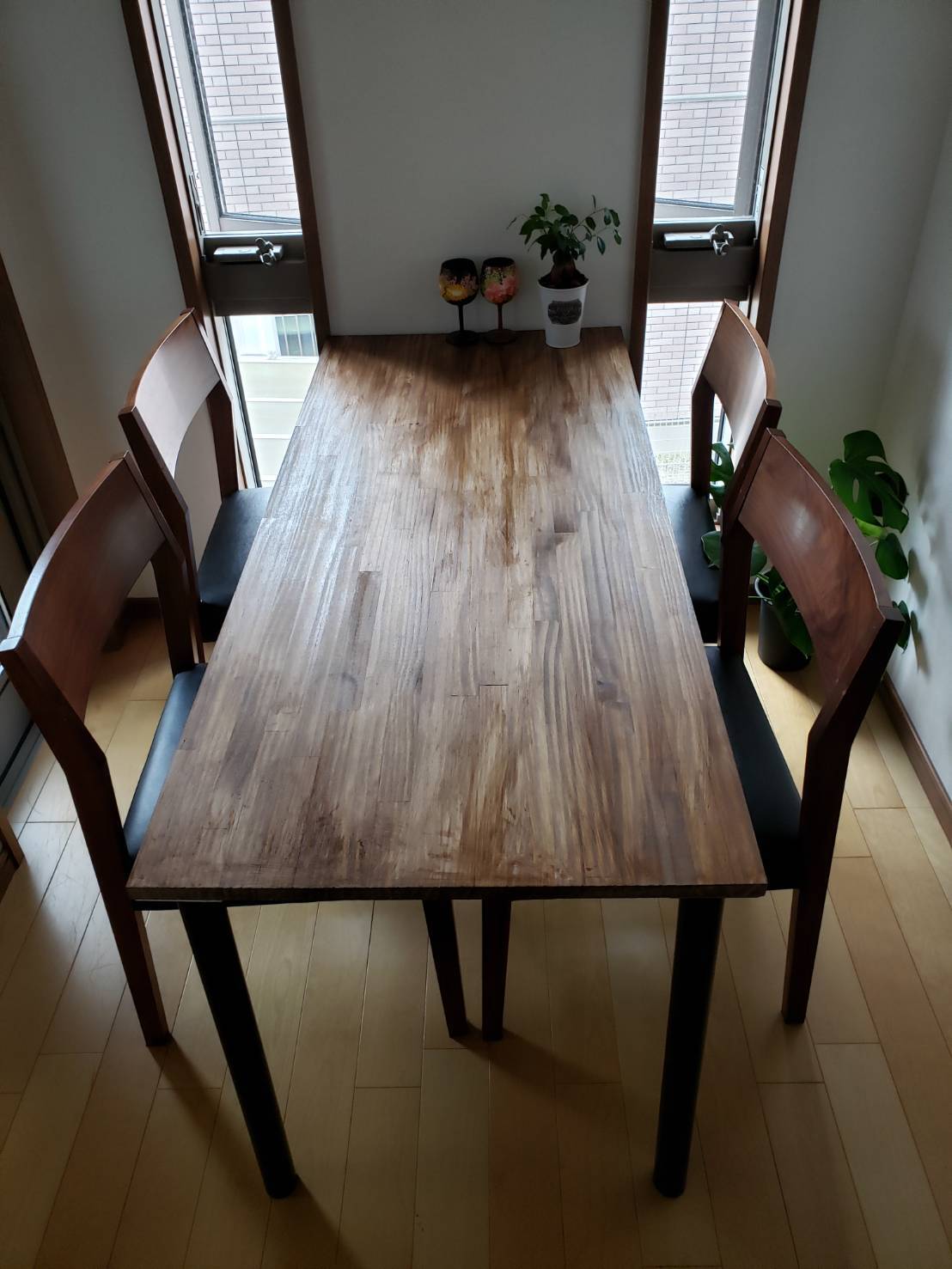 180✕45 ロングカウンターテーブル 無垢材 ウォールナット ワックス