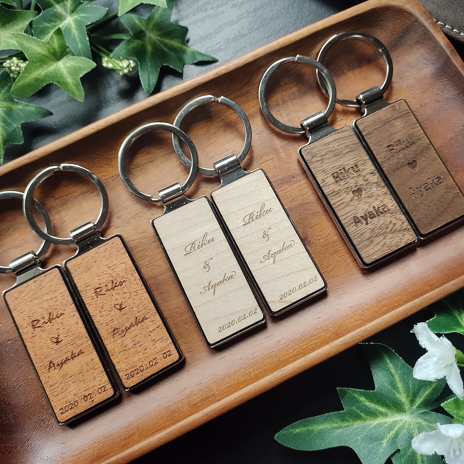 本革 レザーキーホルダー シングル 名入れ 文字入れ オーダーメイド