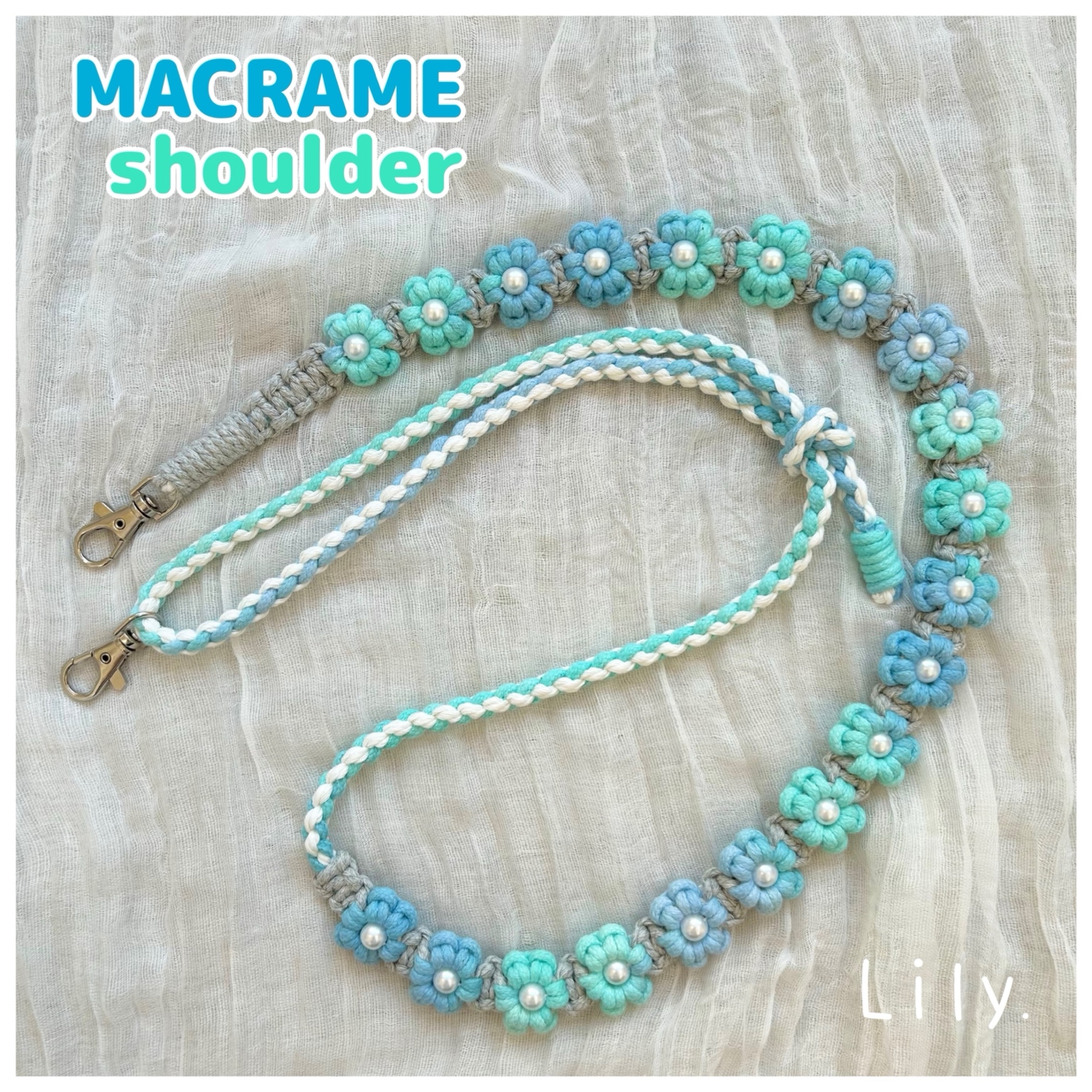 全57色からオーダー可能】Allビーズ マクラメ ハンドストラップ 携帯