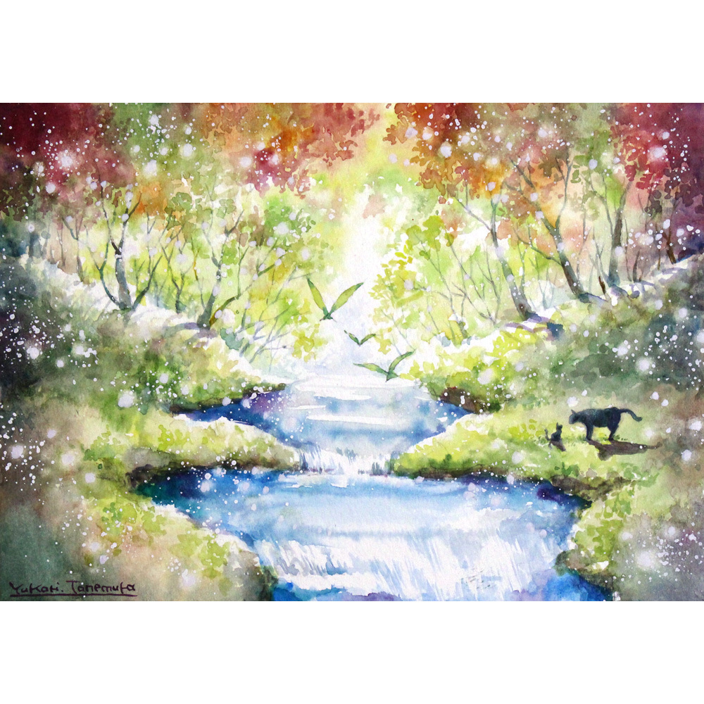 ミニ原画】一房のぶどう（アクリル画）☆果物 フルーツ 風景画 絵画