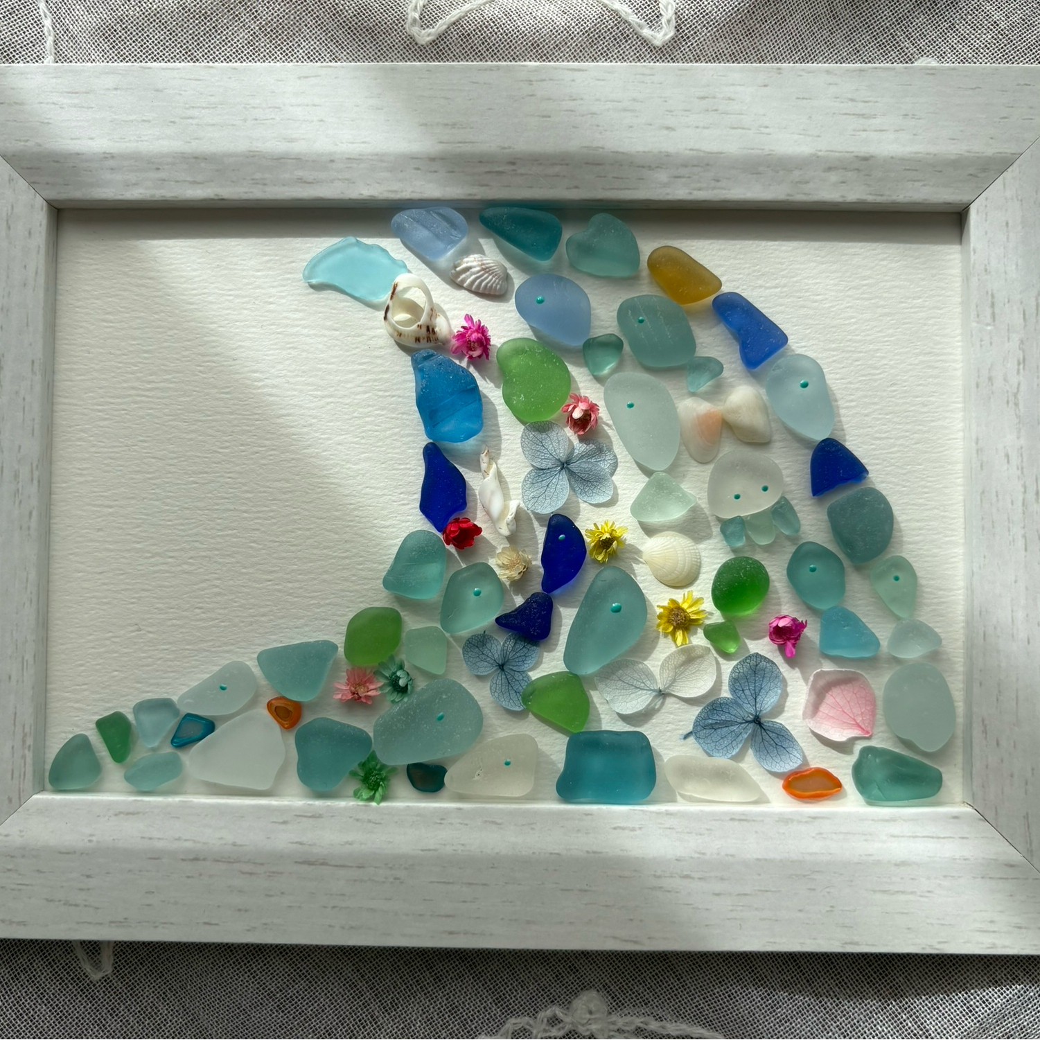 シーグラスアート＊WAVE＊星の砂＊くじら＊魚群 - HAK_m | minne byGMO