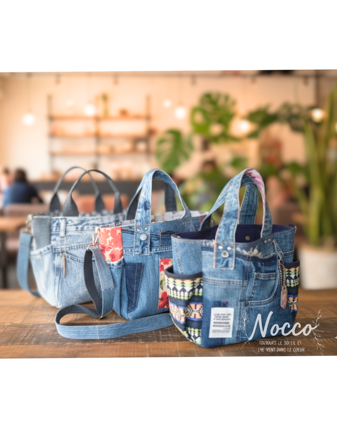 No.184【DENIM✖️POLKA DOTS❤️】サイドポケット付デニムリメイク