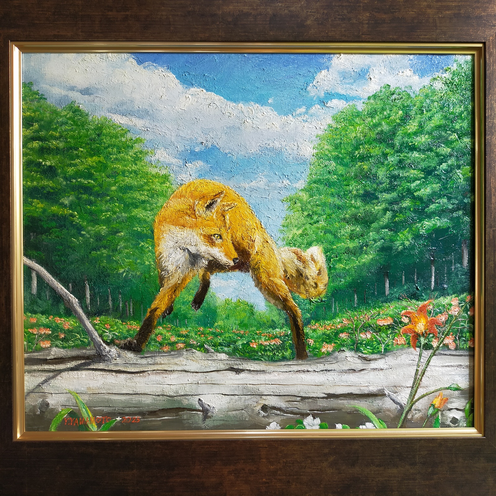 油絵F4号 夕焼けの街道 - 黄土6号 | minne byGMOペパボ 国内最大級の