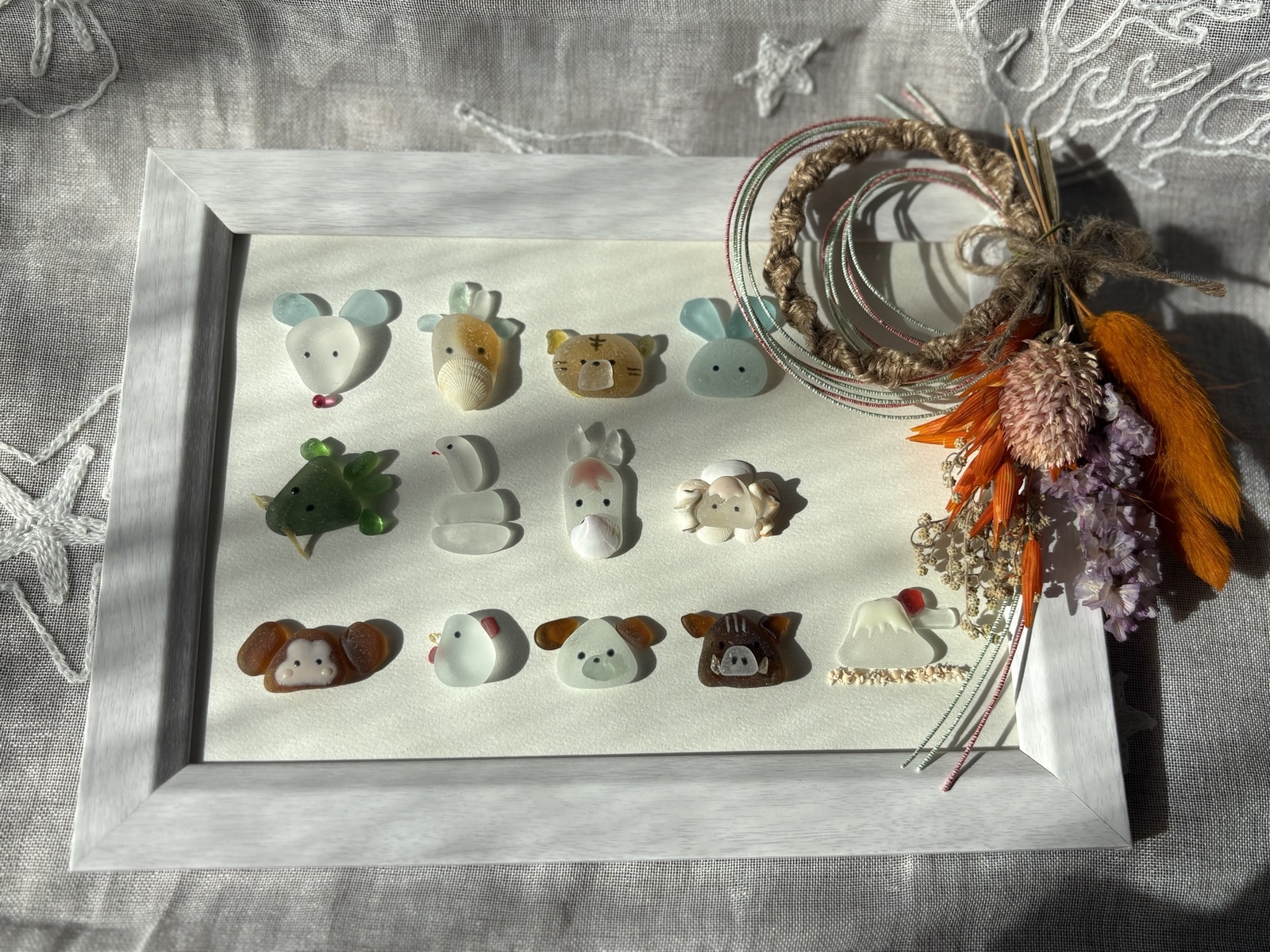 シーグラスアート＊WAVE＊星の砂＊くじら＊魚群 - HAK_m | minne byGMO