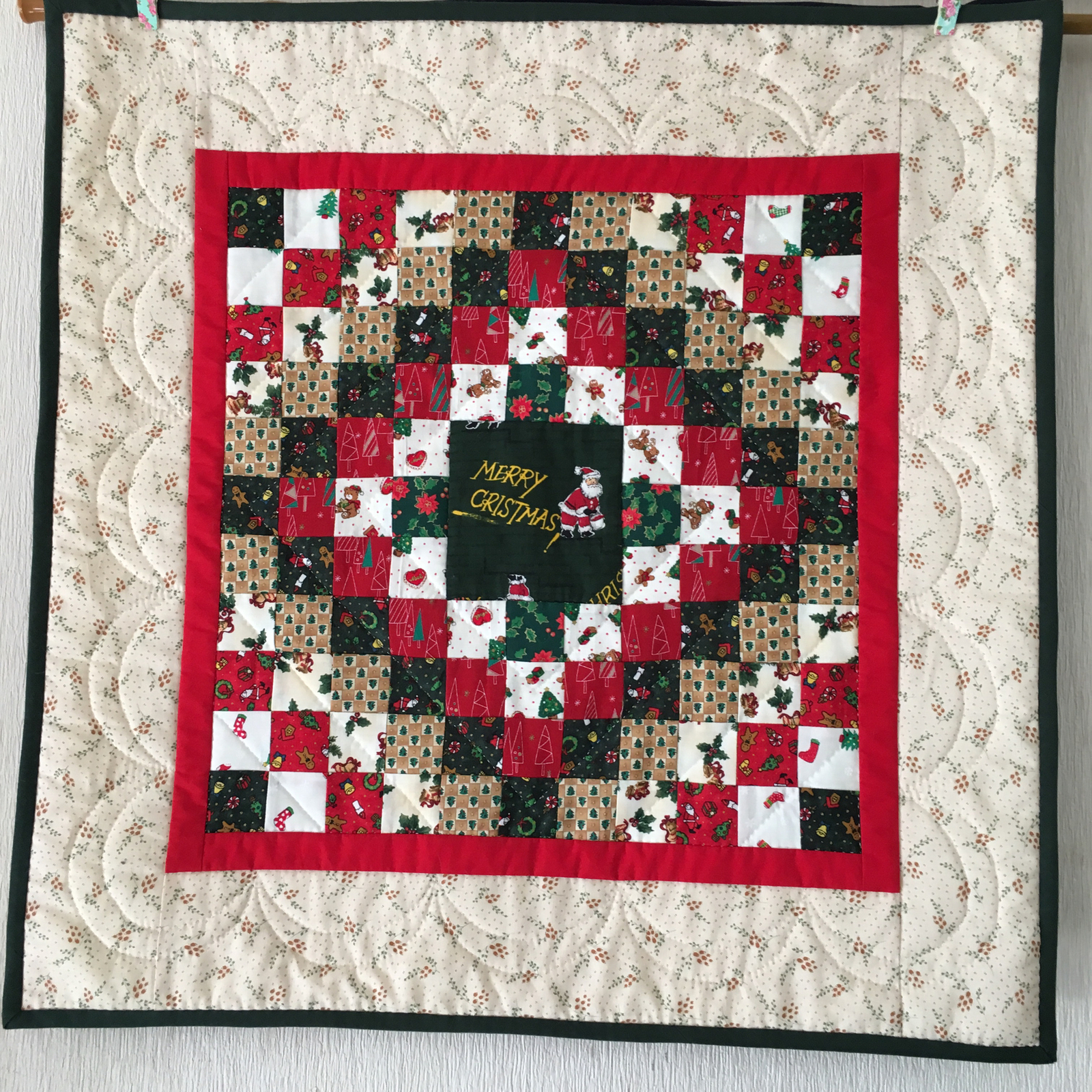 パッチワークタペストリー クリスマス キルトマット - SUZURAN-218'S