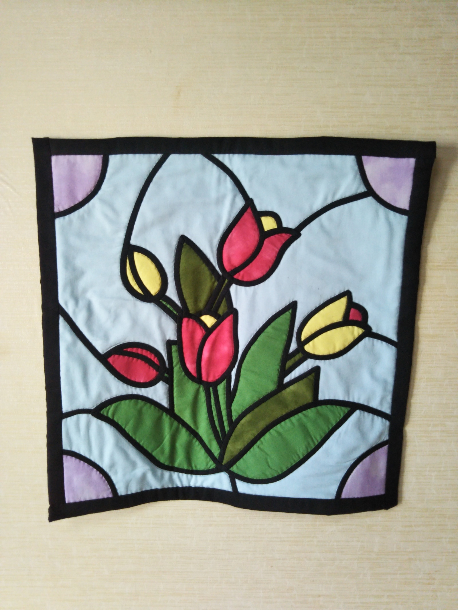 sale!!】【再販!!】ステンドグラスパッチワークキルト☆チューリップ