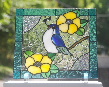 ステンドグラス～「歌う青い鳥さん☘」 - OPALSEVEN'S GALLERY | minne