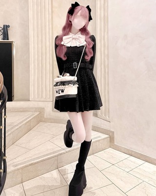 HONEYMEW ビッグリボンクロスオフショルワンピ ホワイト ハニーミュウ