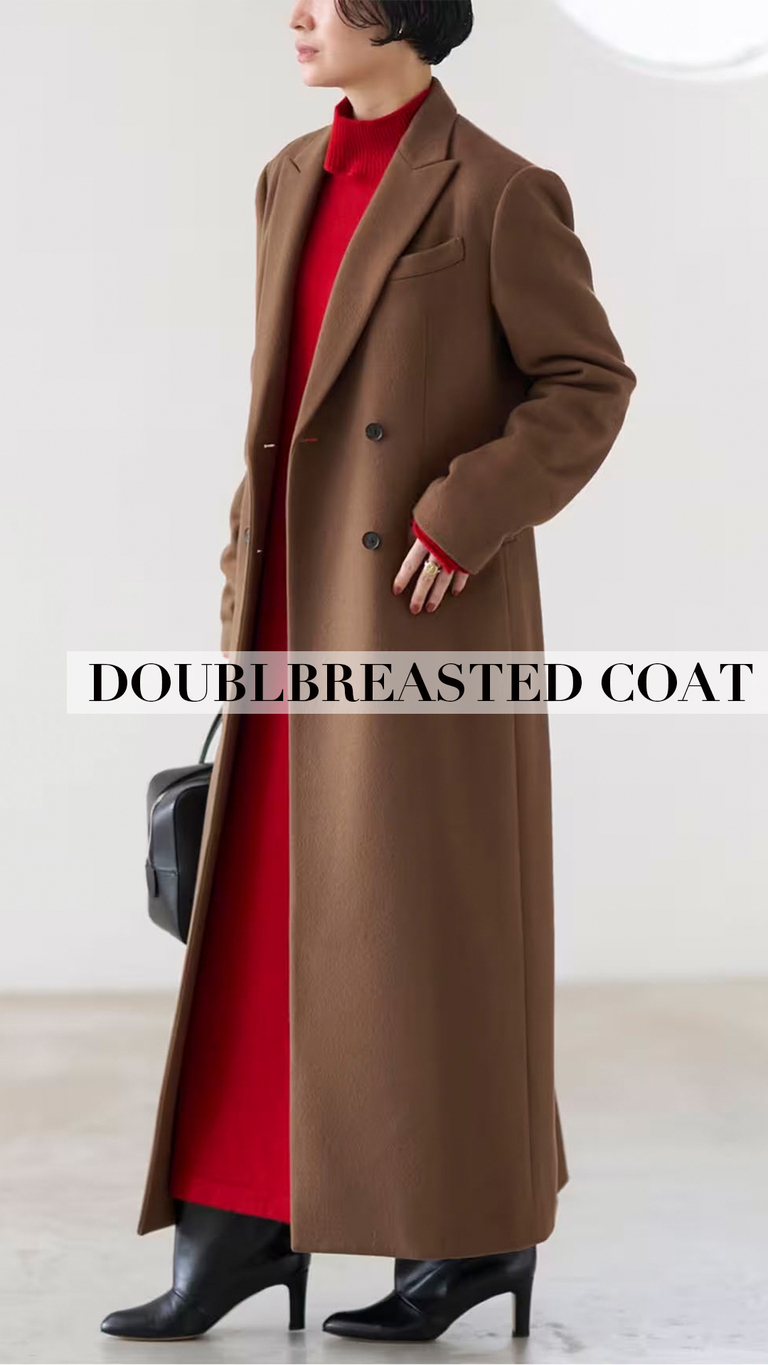 PaulSmithブラウン ダブルブレスト ウールコート ウール ダブル