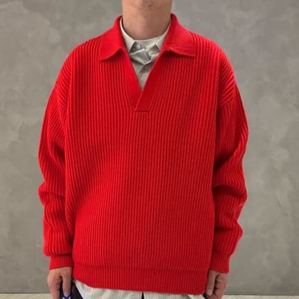 OWNESS＞ネップ クラッシュ クルーネック ニット