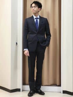 ハイクオリティストレッチスーツ 紺チェック MAJI スリム【AOKI公式通販】