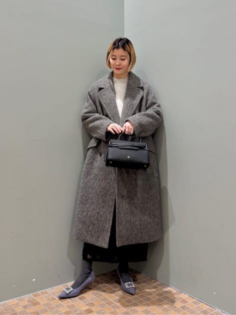 ウールアルパカシャギー ダブルブレストコート｜トゥモローランド 公式通販