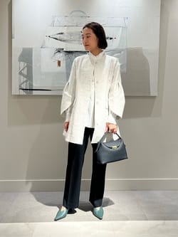 コットンシルクサテン ピンタックフリルブラウス（Ballsey）｜ルミネの