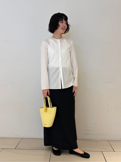 100/2コットン ノーカラーシャツ｜トゥモローランド 公式通販