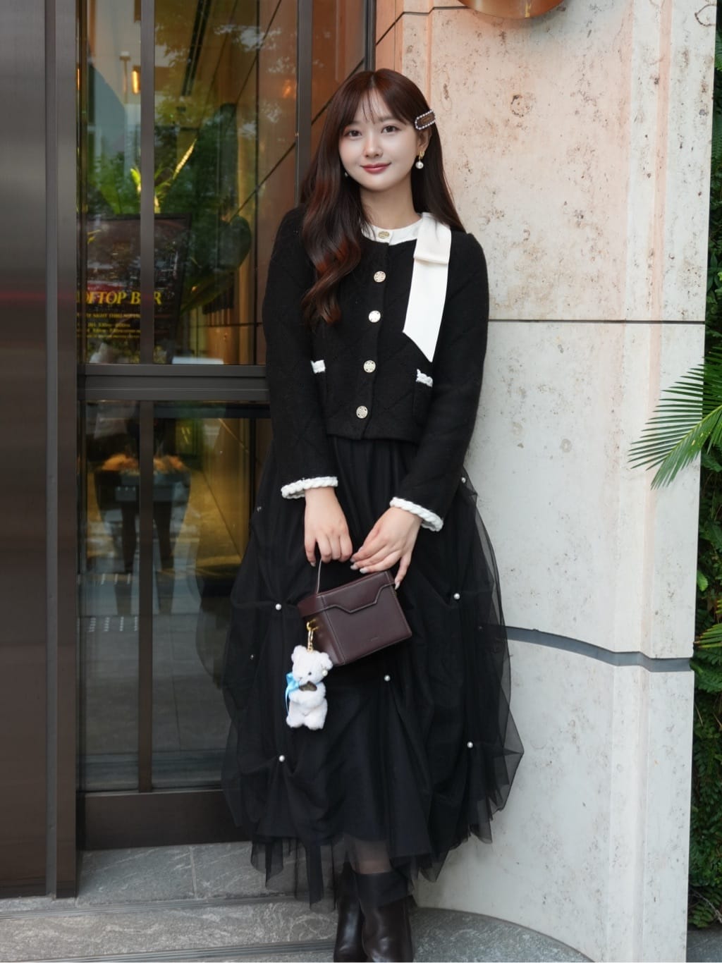 スタッフコーディネート】〈MARIE BELLEコラボ〉Ribbon Knit Jacket