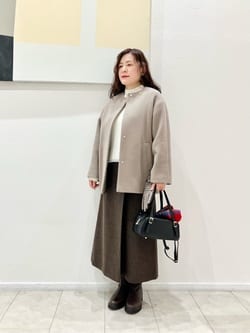 SENTDALE WOOL セントデールウール ノーカラー ミドル コート