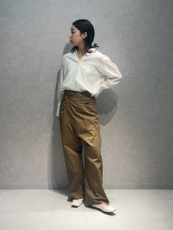 conte＞ラップ チノ テーパードワイドパンツ